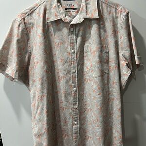 Apt. 9 Premier Flex Untucked Fit Men's Button Down Shirt - Gray W. Orange Leaf